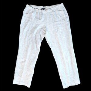 Toni T Denmark Flax Linen Coastal Lagenlook Wide Leg Stretch Boho Pants 22 Plus